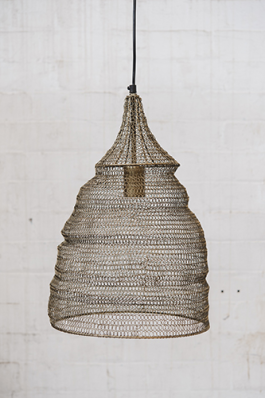 Crochet Lamp - Cone - Matt Gold